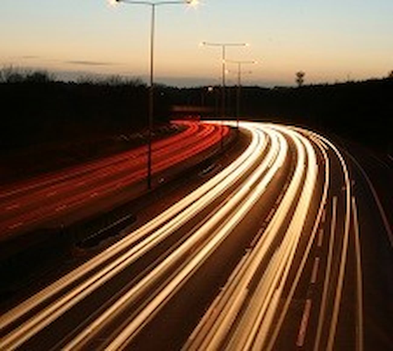 Lit up motorway