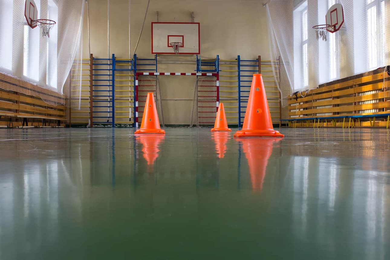 School gym pe cones